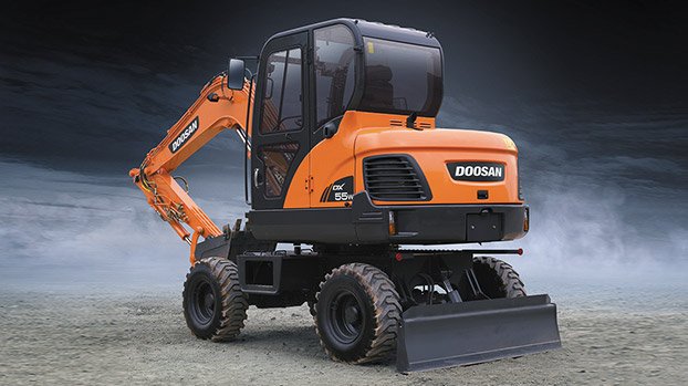 Máy Xúc Doosan Bánh Lốp DX55W Chính Hãng, Giá Rẻ